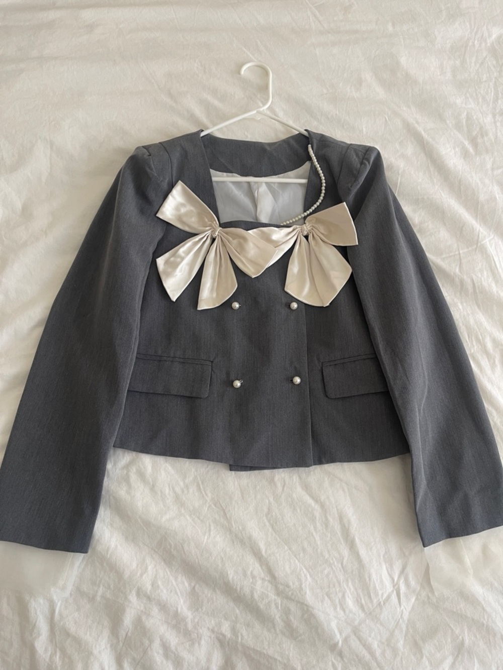 Fairy Y2K coquette girl grey jacket